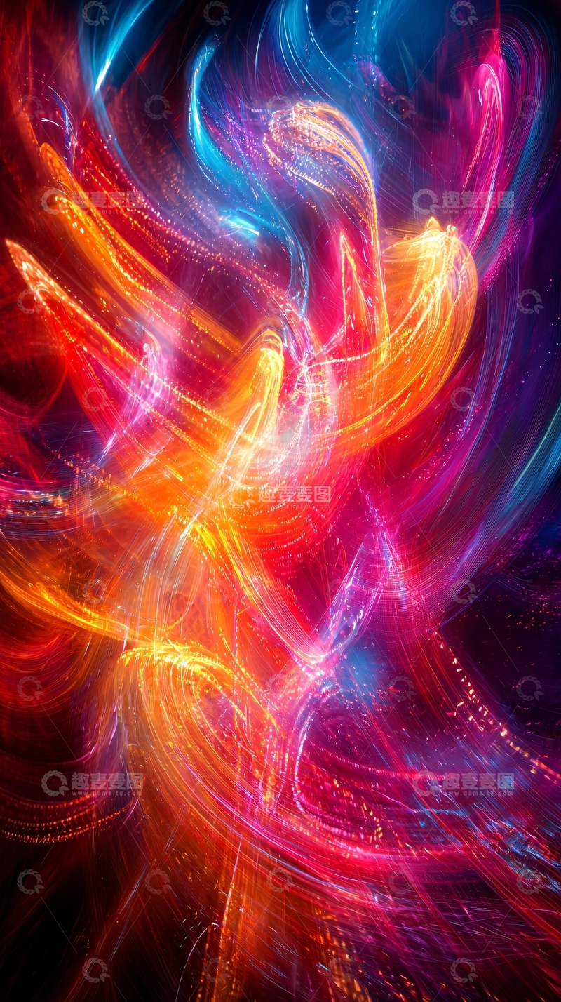 高清大图下载【趣麦麦图】抽象光线火焰