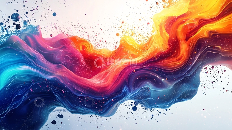 高清大图下载【趣麦麦图】抽象彩色液体流动