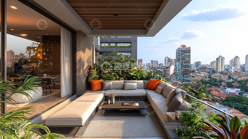 高清大图下载【趣麦麦图】高层公寓阳台景观设计