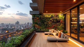 高层公寓阳台景观