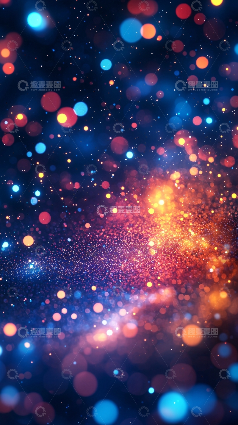 高清大图下载【趣麦麦图】绚丽多彩的彩色光斑背景