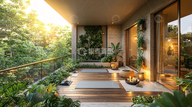 高清大图下载【趣麦麦图】绿色植物环绕的阳台