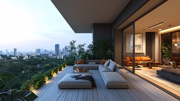 现代都市景观阳台