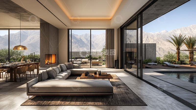 高清大图下载【趣麦麦图】豪华现代客厅