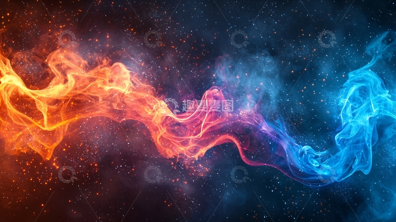 高清大图下载【趣麦麦图】火焰与冰霜交织的星云