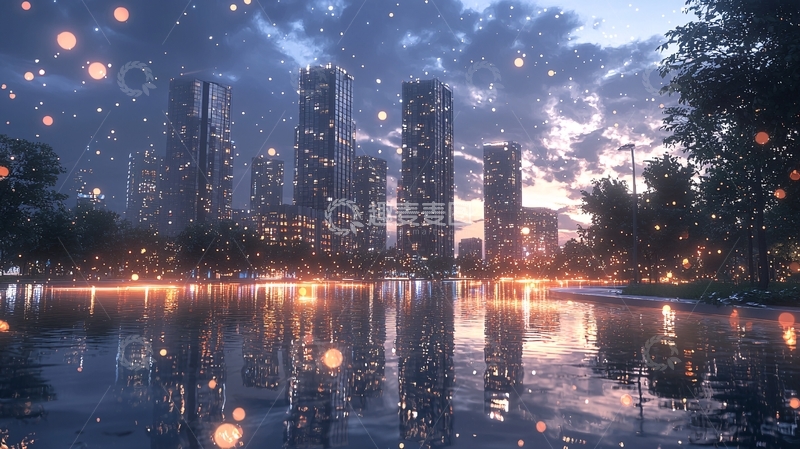 高清大图下载【趣麦麦图】梦幻城市夜景