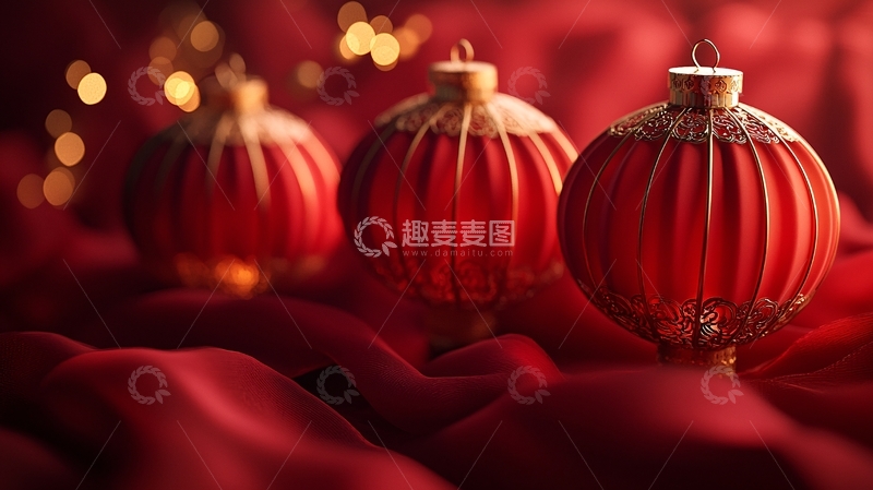 高清大图下载【趣麦麦图】红色圣诞球