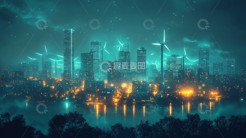 高清大图下载【趣麦麦图】未来都市夜景198