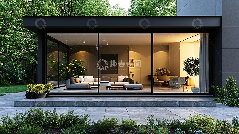 高清大图下载【趣麦麦图】现代简约玻璃阳光房