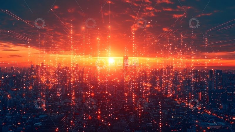 高清大图下载【趣麦麦图】未来城市日出