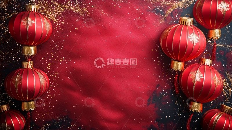 高清大图下载【趣麦麦图】红色背景