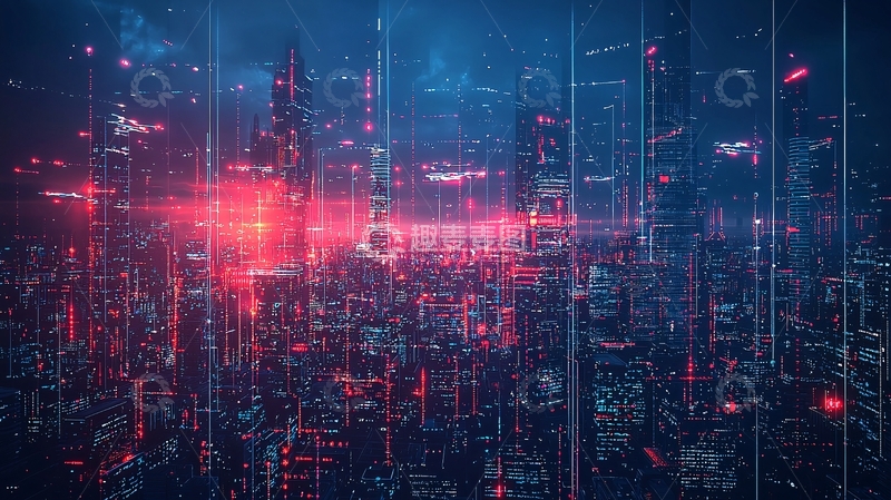 高清大图下载【趣麦麦图】未来科技感城市夜景