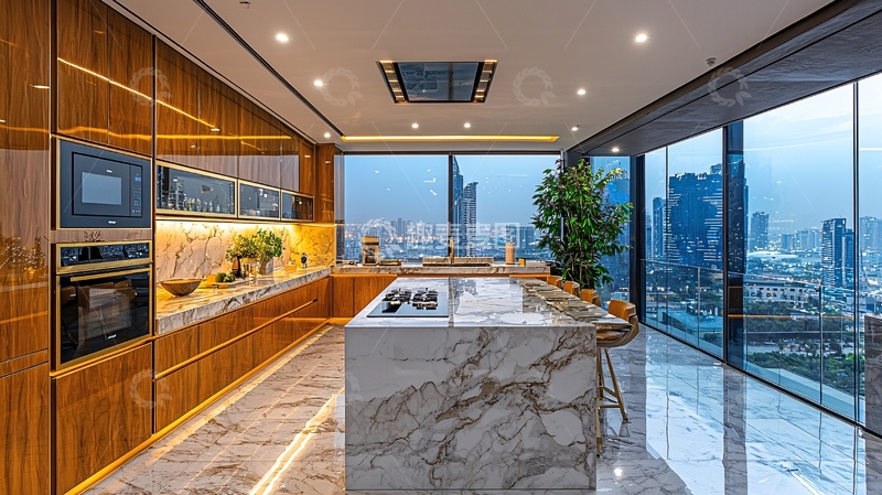 高清大图下载【趣麦麦图】现代奢华开放式厨房