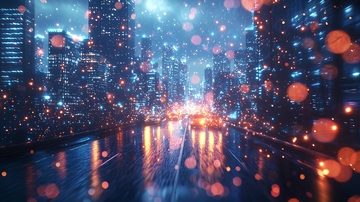 梦幻都市夜景雨景