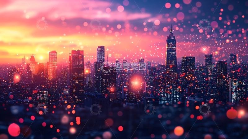 高清大图下载【趣麦麦图】梦幻城市夜景