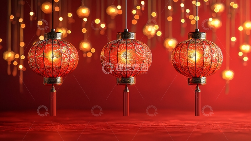 高清大图下载【趣麦麦图】红灯笼喜庆新年氛围