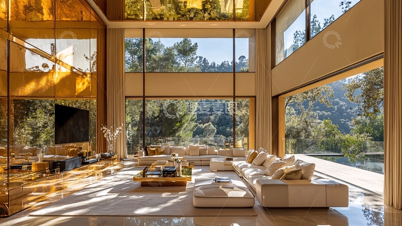 高清大图下载【趣麦麦图】现代极简风格别墅客厅