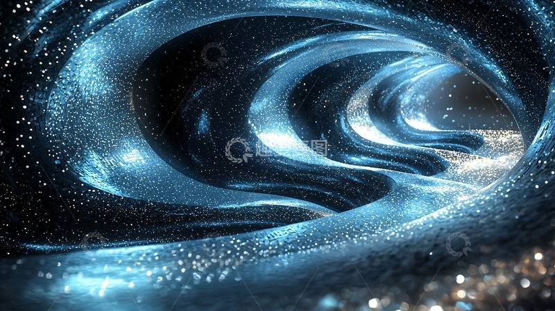 高清大图下载【趣麦麦图】蓝色光波隧道