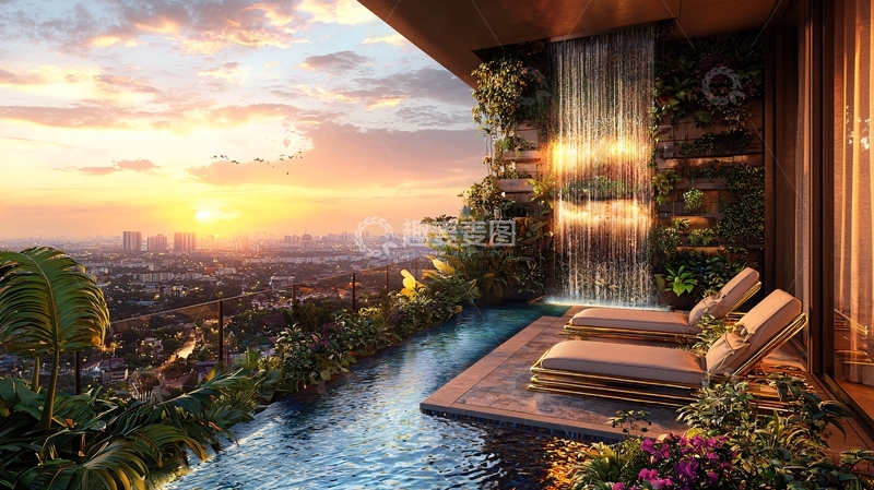 高清大图下载【趣麦麦图】空中泳池