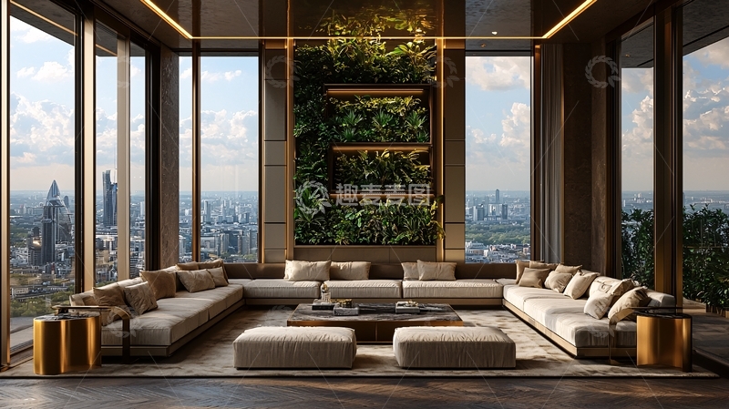 高清大图下载【趣麦麦图】高端公寓客厅景观