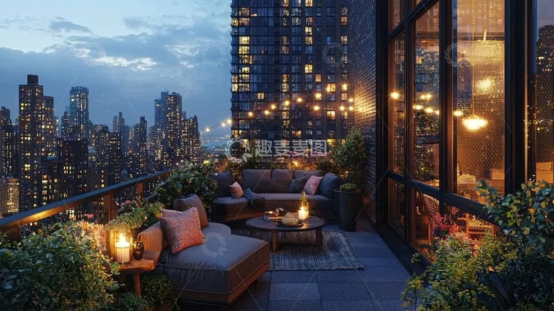 高清大图下载【趣麦麦图】夜景阳台78