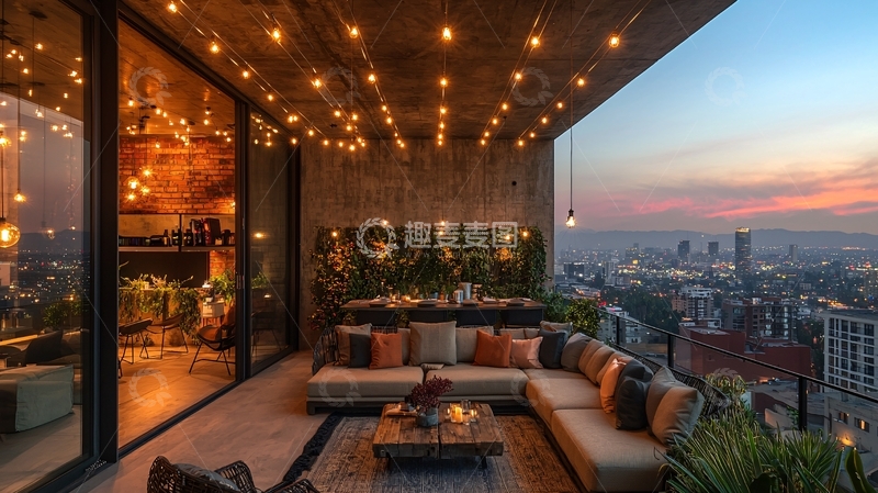 高清大图下载【趣麦麦图】夜景阳台79