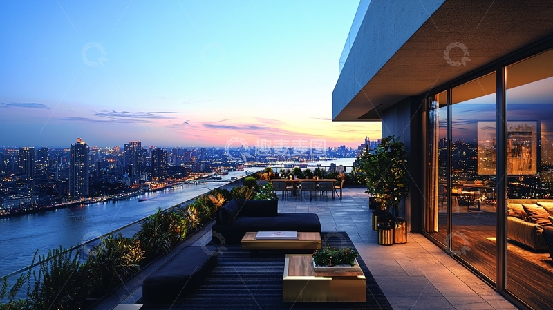 高清大图下载【趣麦麦图】高端公寓夜景