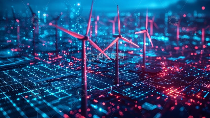 高清大图下载【趣麦麦图】未来科技感风力发电