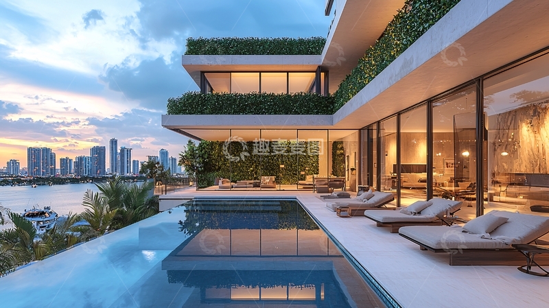 高清大图下载【趣麦麦图】现代海景别墅16