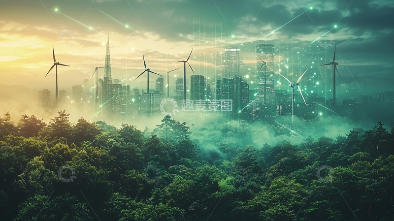 高清大图下载【趣麦麦图】绿色环保城市