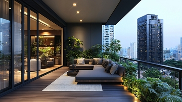 现代都市阳台景观