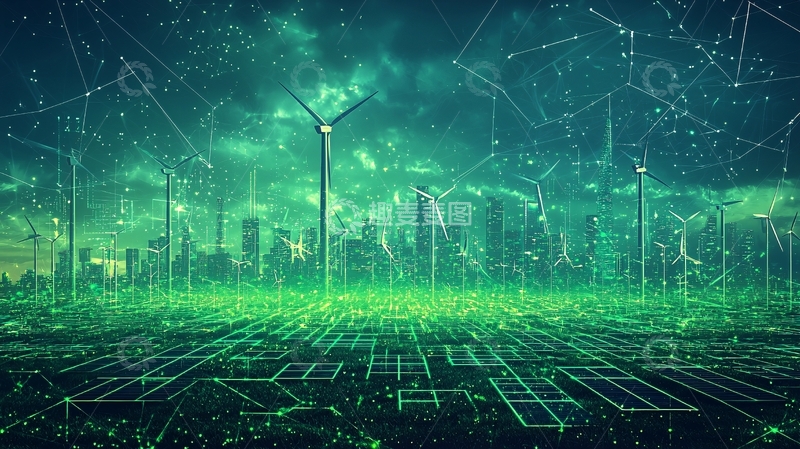 高清大图下载【趣麦麦图】绿色环保城市未来科技
