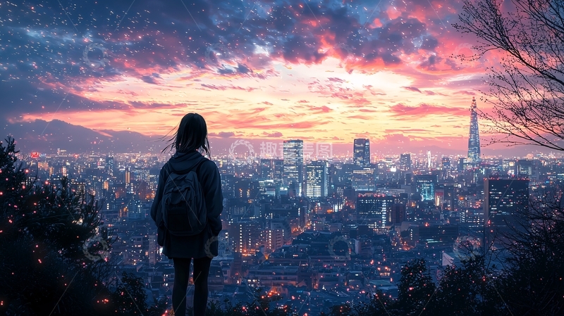 高清大图下载【趣麦麦图】女孩背影