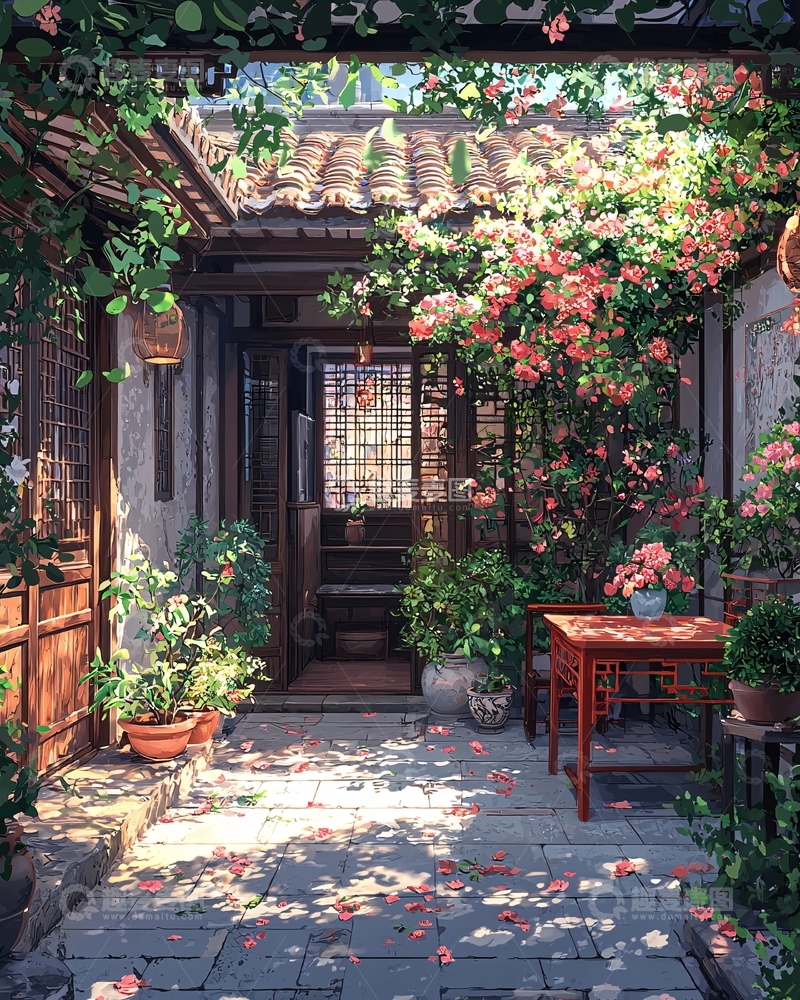 高清大图下载【趣麦麦图】中式庭院