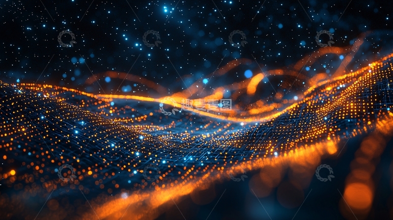 高清大图下载【趣麦麦图】暗金色粒子能量流