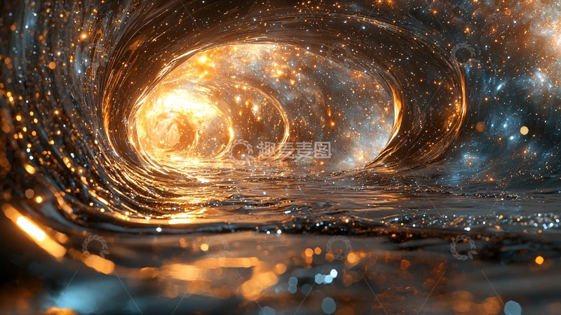 高清大图下载【趣麦麦图】火焰漩涡金色宇宙