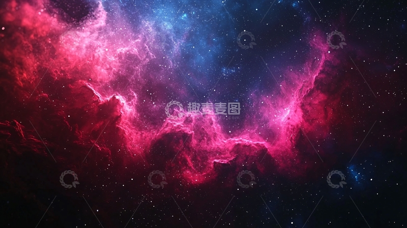 高清大图下载【趣麦麦图】粉色蓝色星云
