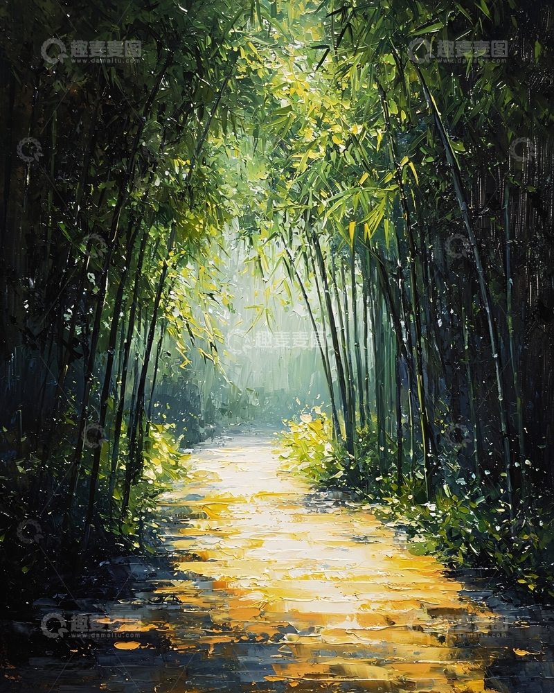 高清大图下载【趣麦麦图】竹林小径