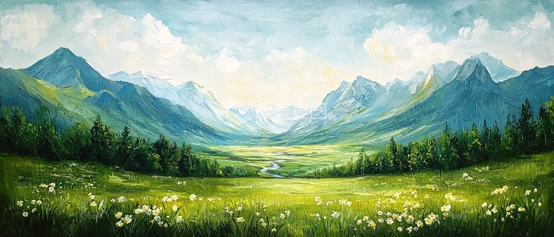 高清大图下载【趣麦麦图】山谷里的绿色草地