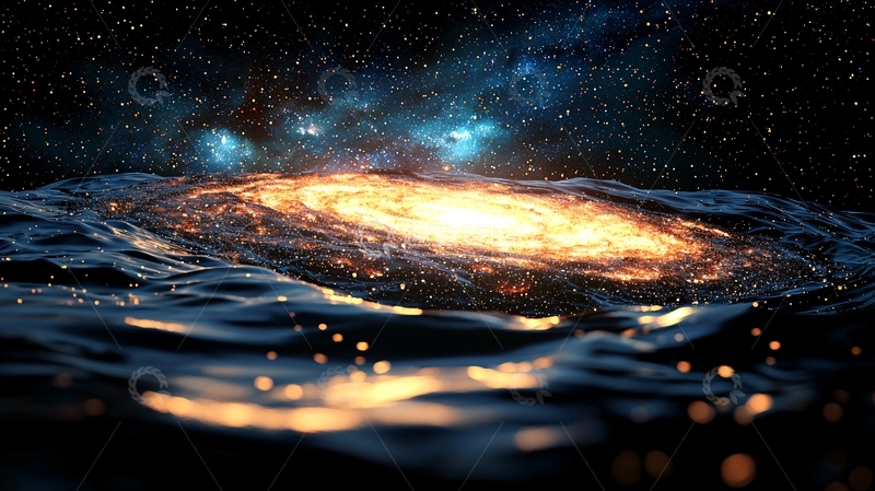 高清大图下载【趣麦麦图】宇宙星河水面反射