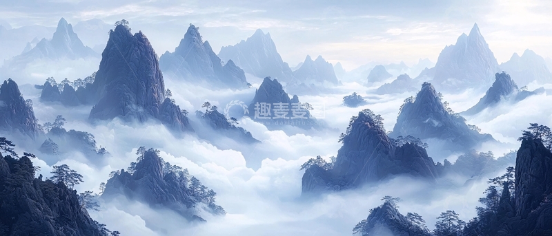 高清大图下载【趣麦麦图】云海仙山13