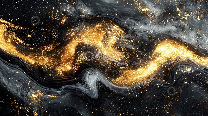 高清大图下载【趣麦麦图】金色液体流动纹理