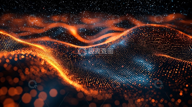 高清大图下载【趣麦麦图】抽象火焰粒子波浪