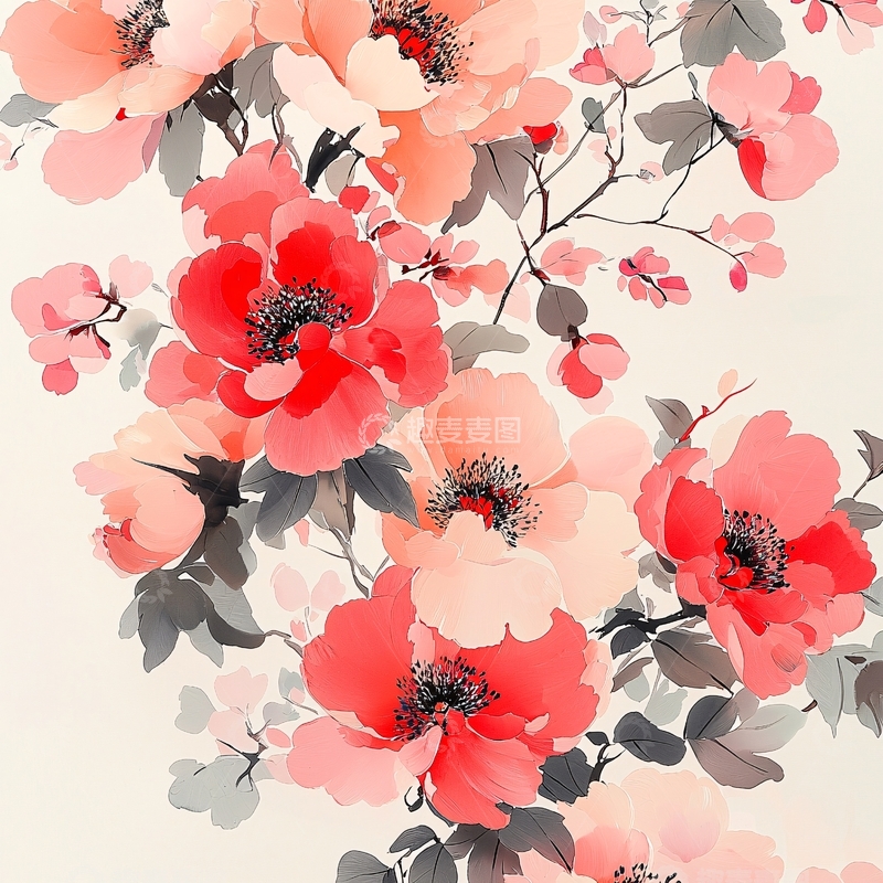 高清大图下载【趣麦麦图】水墨花卉