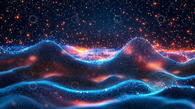 高清大图下载【趣麦麦图】梦幻星光波浪山峦