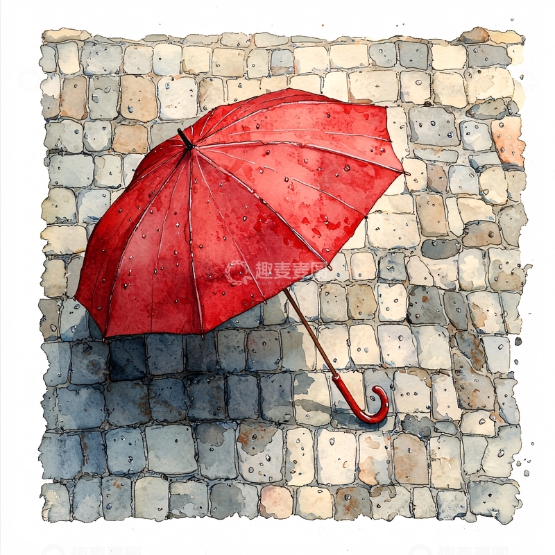 高清大图下载【趣麦麦图】红色雨伞