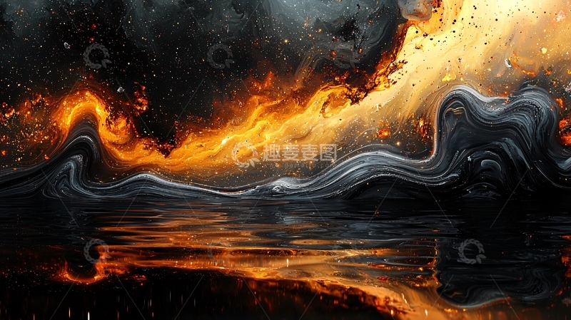 高清大图下载【趣麦麦图】火焰与烟雾的抽象艺术