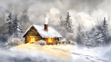 雪夜小屋