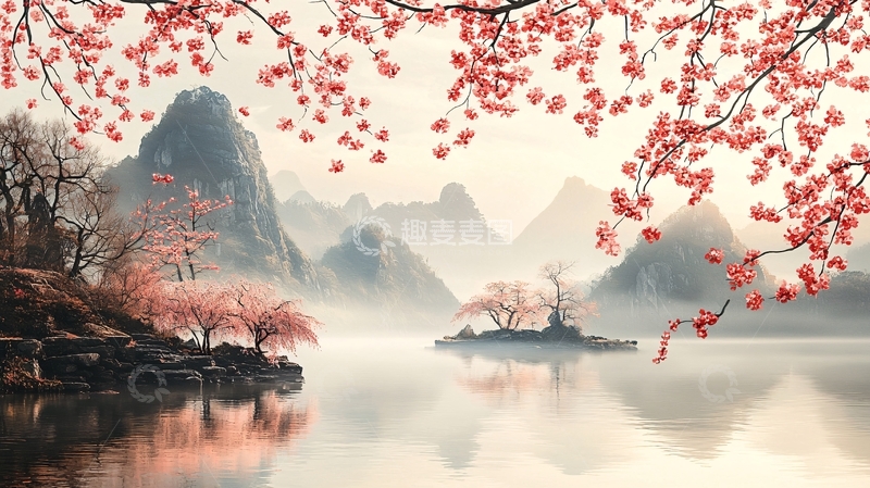 高清大图下载【趣麦麦图】水墨山水画622