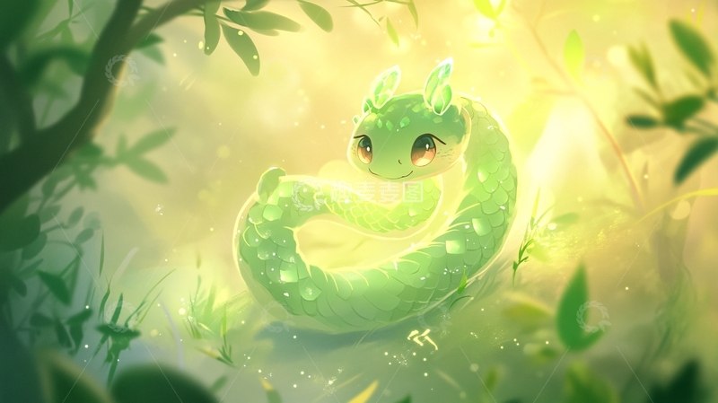 高清大图下载【趣麦麦图】绿色小精灵